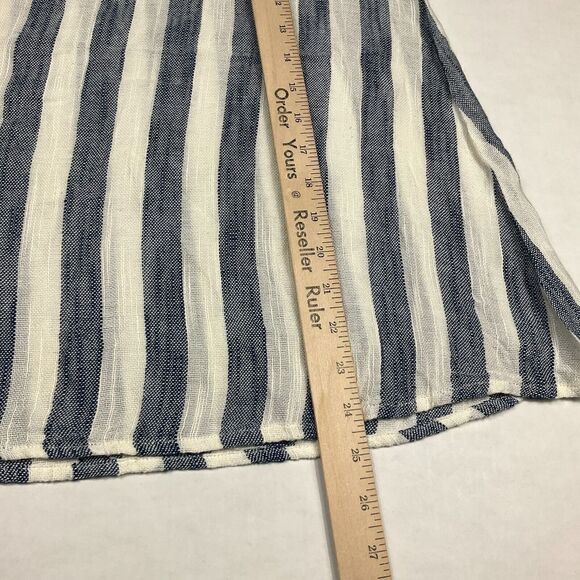 THML Womens Embroidered Shirt Striped Sleeveless Casual Relaxed Fit Top Small - Picture 6 of 11